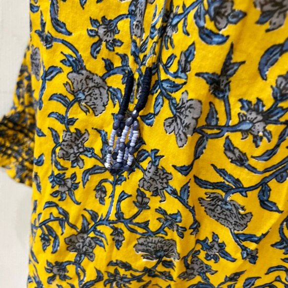 ZARA BLOUSE RUFFLE KEY HOLE NECK PUFF SLEEVES TUCKEBLE SZ S FLORAL BOHO CHIC - Picture 4 of 16